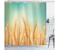 Wheat Field Blue Sky Shower Curtain