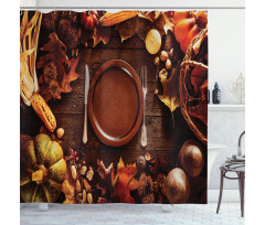 Dinner at Thanksgiving Shower Curtain