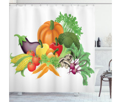 Cartoon Harvest Yield Shower Curtain