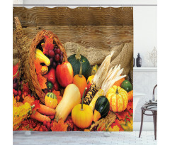 Food Scattered on Table Shower Curtain