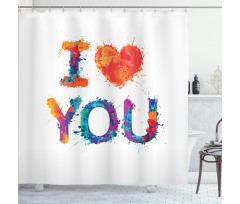 Watercolor Phrase Shower Curtain