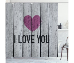 Words on Wood Planks Shower Curtain