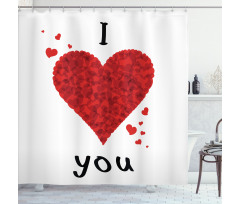 Love Bouquet Heart Shower Curtain