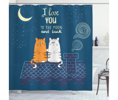 Love Cats on Roof Shower Curtain