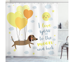 Dogs Balloons Shower Curtain