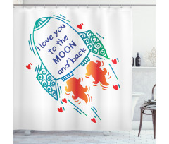 Rocket in Space Shower Curtain