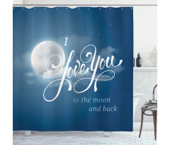 Night Sky Full Moon Shower Curtain