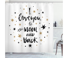 Words Stars Modern Shower Curtain