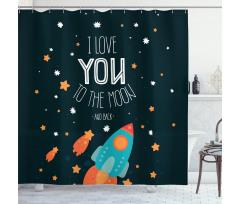 Rocket Cosmic Love Shower Curtain