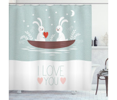Rabbit Couple Sail Shower Curtain