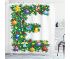 Capitalized E Big Star Shower Curtain