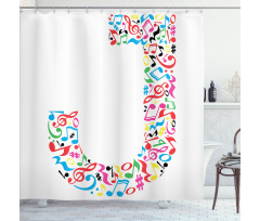 J Typography Shower Curtain