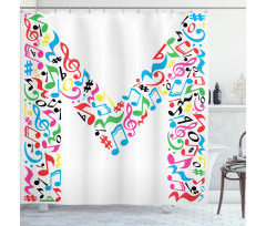 Notes Music Capital M Shower Curtain