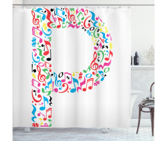 Music Notes Uppercase Shower Curtain