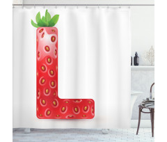 Ripe Strawberry Letter Shower Curtain