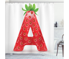 Fun Strawberry Theme Shower Curtain