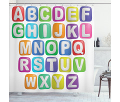 Colorful Alphabet Set Shower Curtain