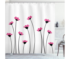 Pink Daisy Blossoms Shower Curtain