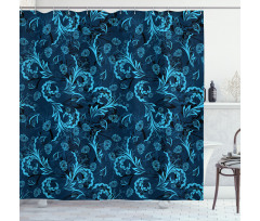 Damask Inspired Abstract Shower Curtain