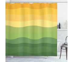 Wavy Lines Waves Earth Shower Curtain