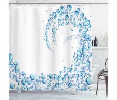 Water Droplets Bubbles Shower Curtain