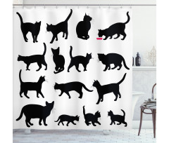 Black Kittens Pets Paws Shower Curtain