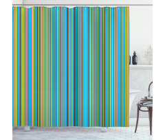 Retro Thin Stripes Shower Curtain
