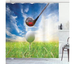 Golf Club and Ball Shower Curtain