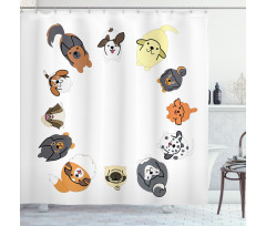 Various Cartoon Dog Design Shower Curtain