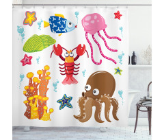 Underwater Wildlife Fun Shower Curtain