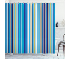 Vertical Stripes Retro Art Shower Curtain
