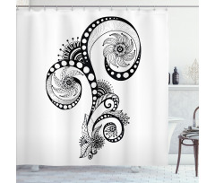 Body Art Doodle Shower Curtain