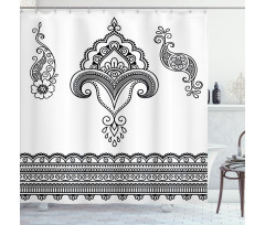 Floral Pattern Doodle Ornate Shower Curtain