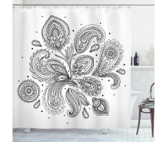 Circles Lines Monochrome Shower Curtain