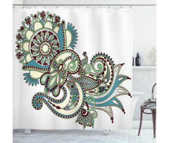 Traditional Ornate Flower Shower Curtain