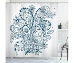 Ornate Floral Leaf Arrangement Shower Curtain