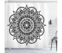 Symmetrical Flower Art Shower Curtain