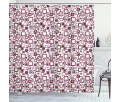 Abstract Square Shape Shower Curtain