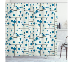 Abstract Lines Dots Shower Curtain