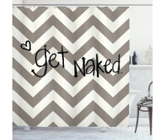 Get Naked Heart Zig Zag Shower Curtain