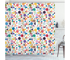 Retro Oval Shapes Shower Curtain