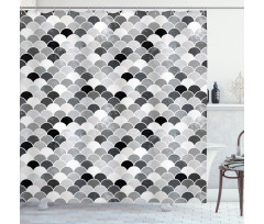 Squama Motif and Scales Shower Curtain