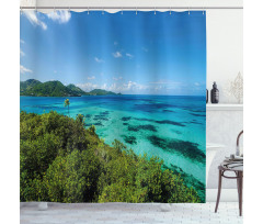 Green Trees Clear Water Shower Curtain