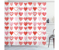 Romantic Hearts Shower Curtain