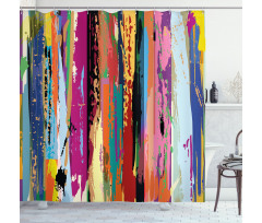 Vibrant Rainbow Design Shower Curtain