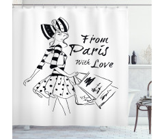 Love Fashion Girl Shower Curtain