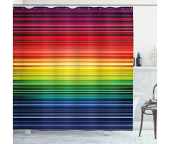 Rainbow Stripes Neon Shower Curtain