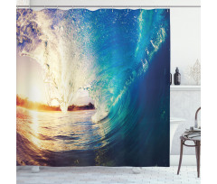 Sunrise on Waves Sports Shower Curtain