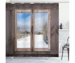 Winter Season Scene Shower Curtain