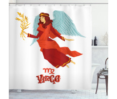 Woman with Wings Dress Shower Curtain
